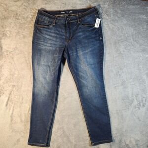 Old Navy Jeans Womens 16S Short Blue Rockstar Super Skinny Mid Rise Dark Wash